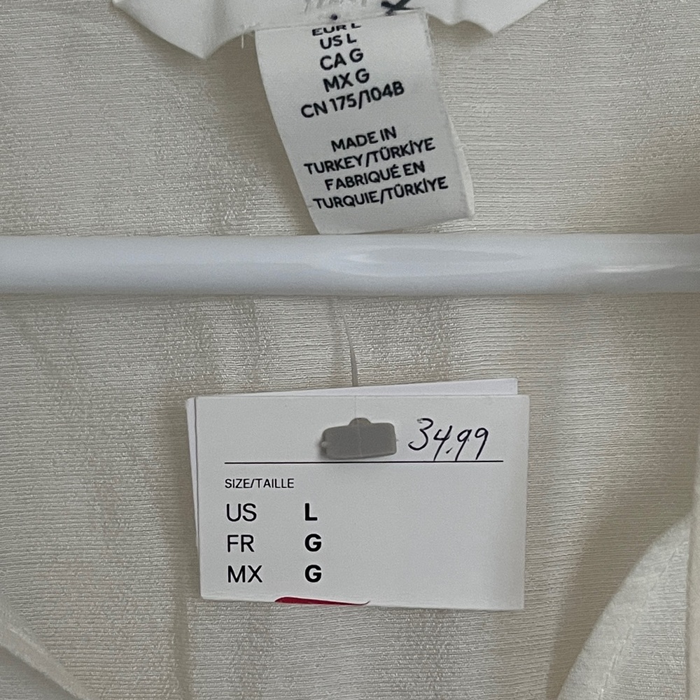 H&M Flounced Ivory Ruffle Blouse Size L NWT - Picture 3 of 6